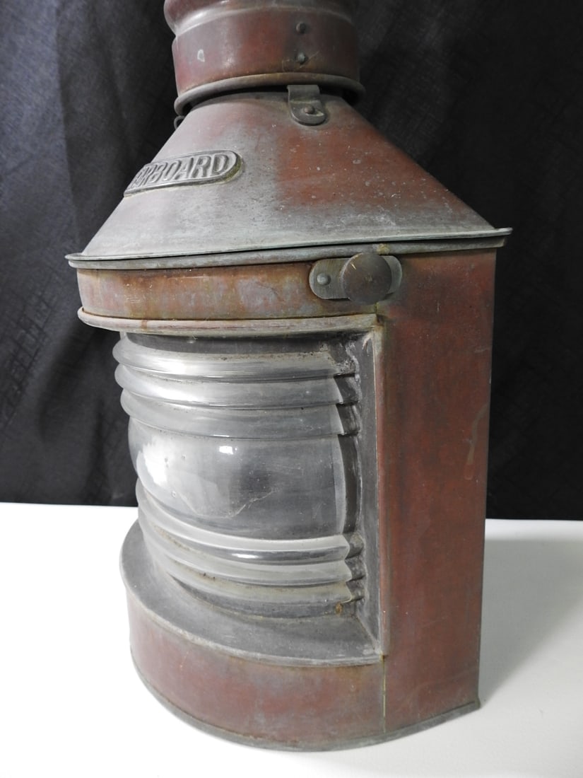 Vintage Copper Marine Navigation Lantern - 3