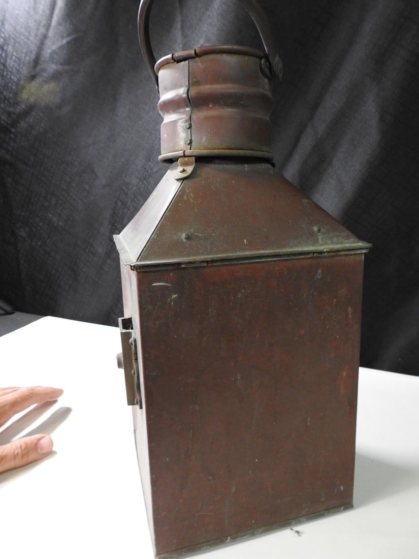 Vintage Copper Marine Navigation Lantern - 5