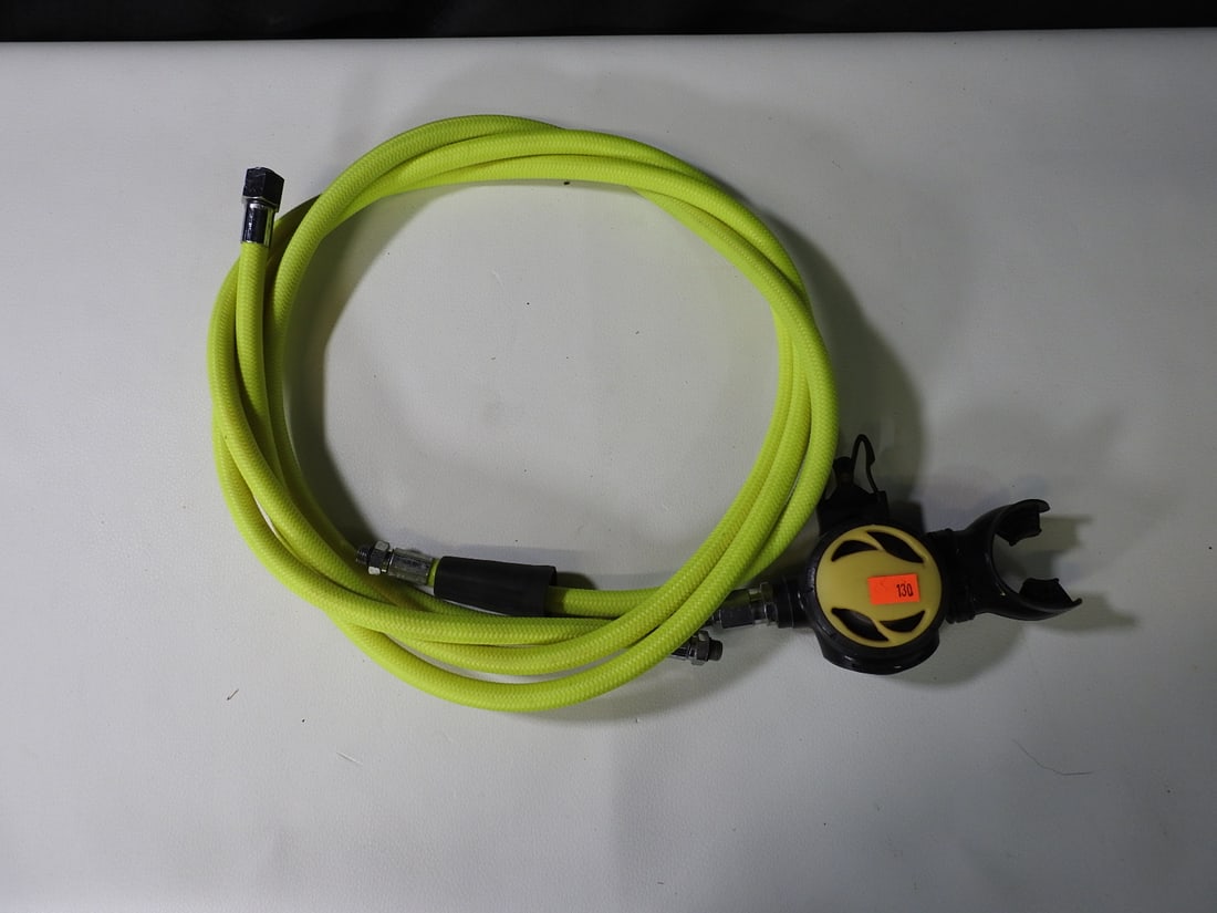 Miflex Xtreme Low Pressure Scuba Regulator Hose: Miflex Xtreme low-pressure scuba regulator hose. Measured as packed. Approx. 1.5 H x 12 W x 12 D in.