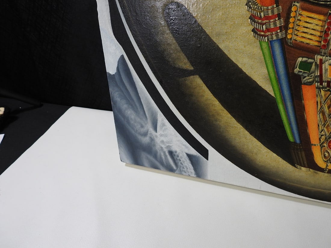 Oil Painting on Canvas, Astronaut with Jukebox Reflection - 4