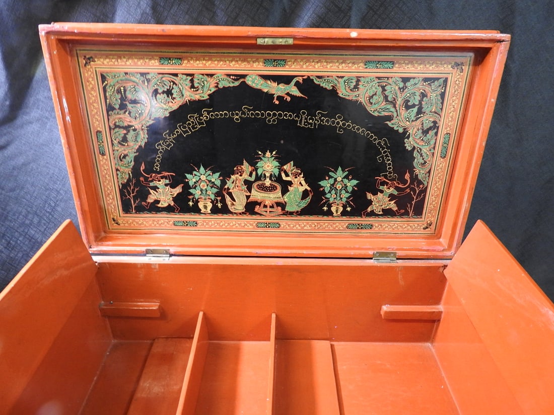 Traditional Burmese Lacquerware Storage Chest - 3