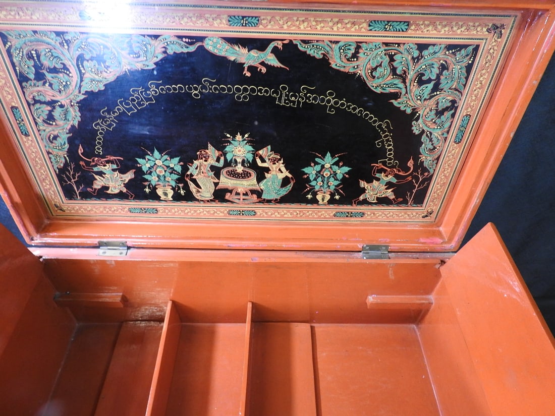 Traditional Burmese Lacquerware Storage Chest - 5