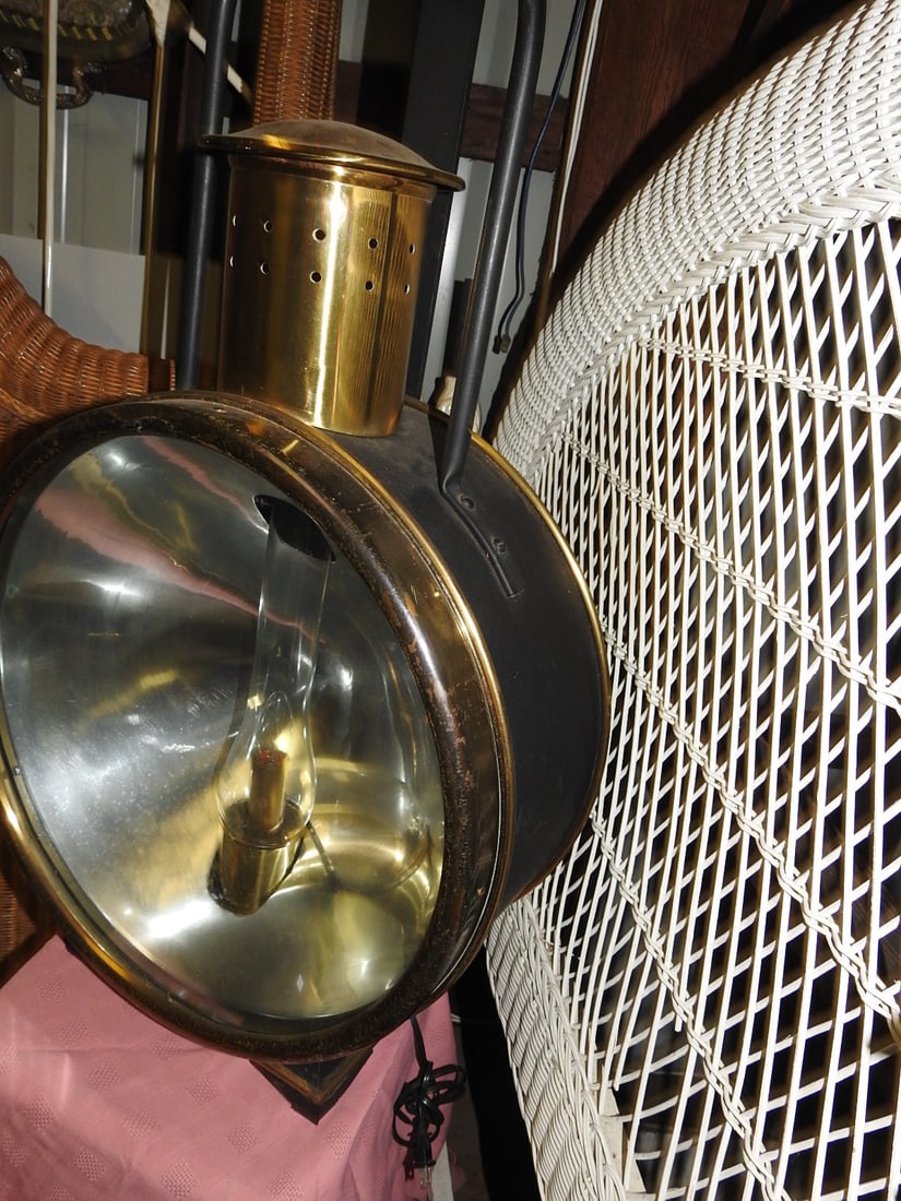 Antique Converted Train Light Lamp - 3