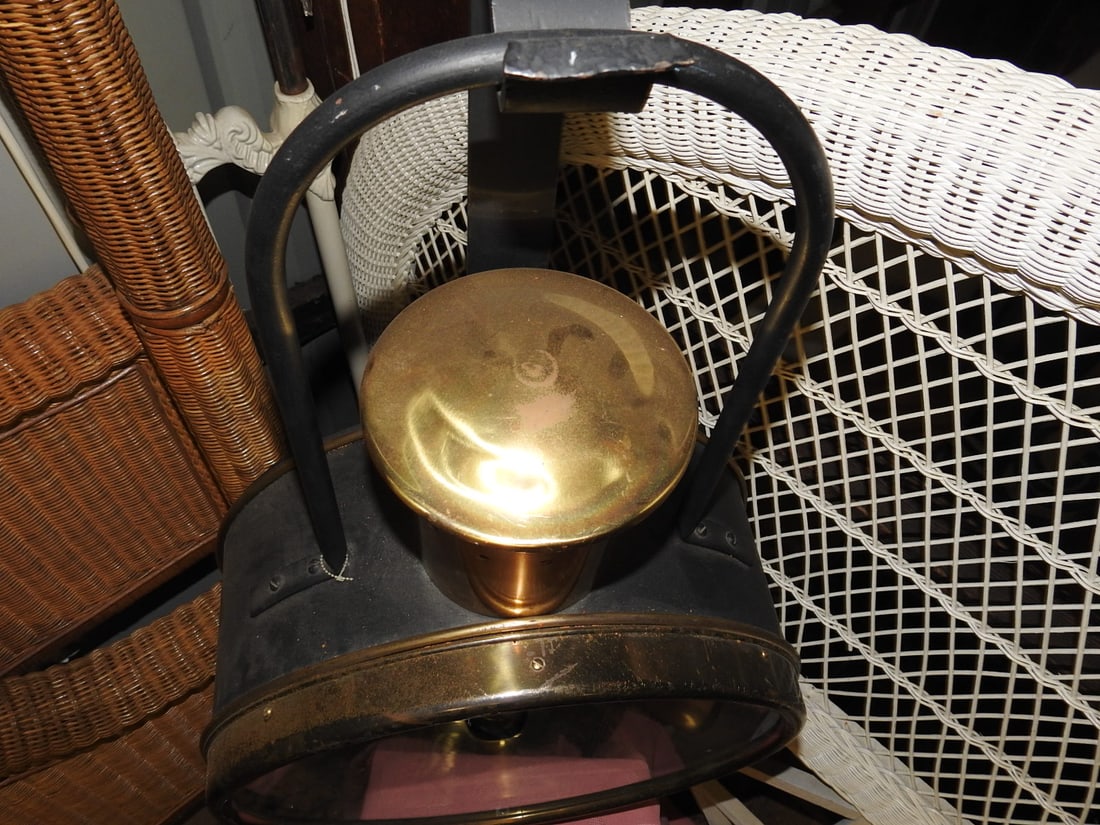 Antique Converted Train Light Lamp - 4