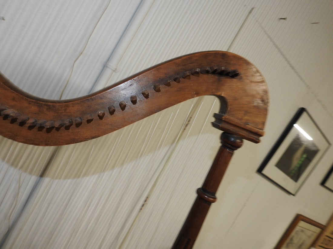 Antique Wooden Harp - 10