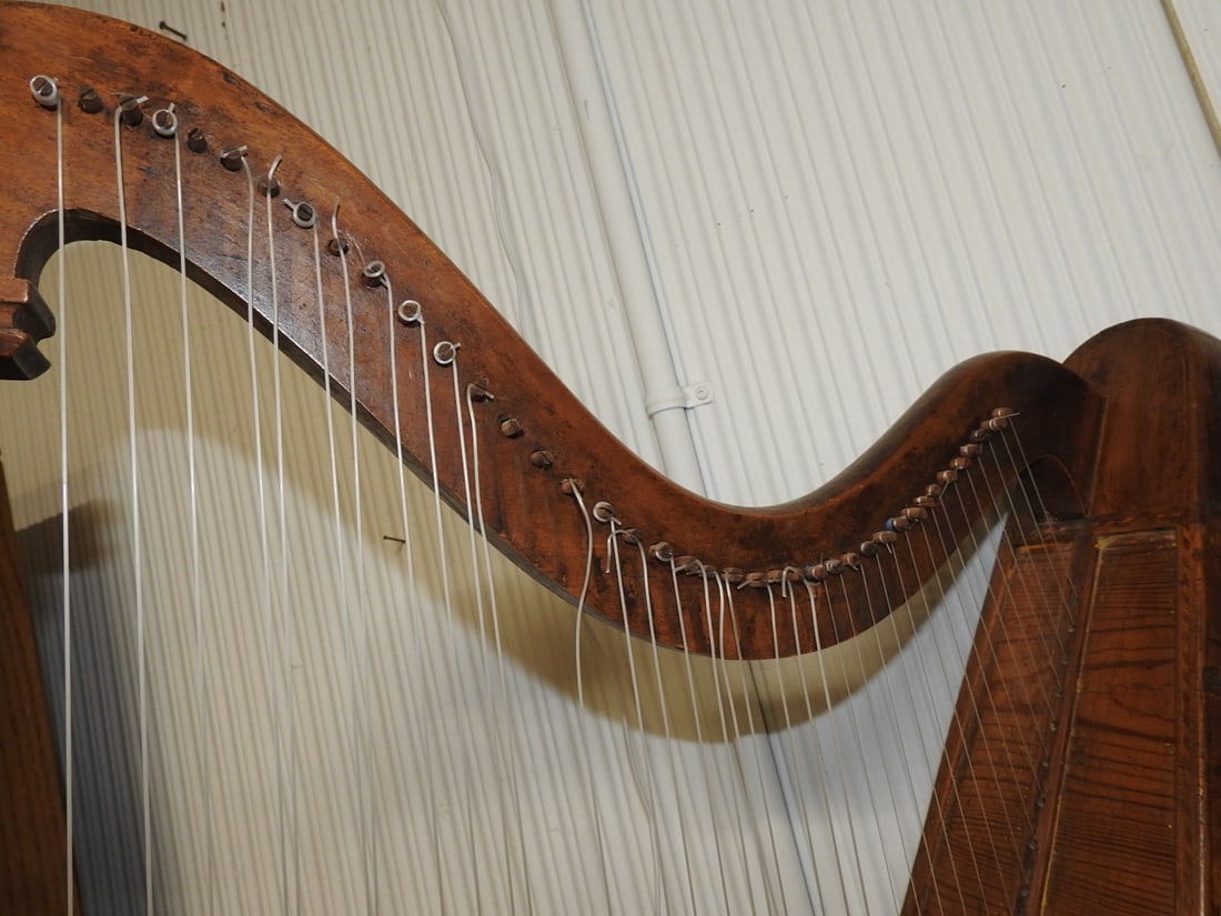 Antique Wooden Harp - 6
