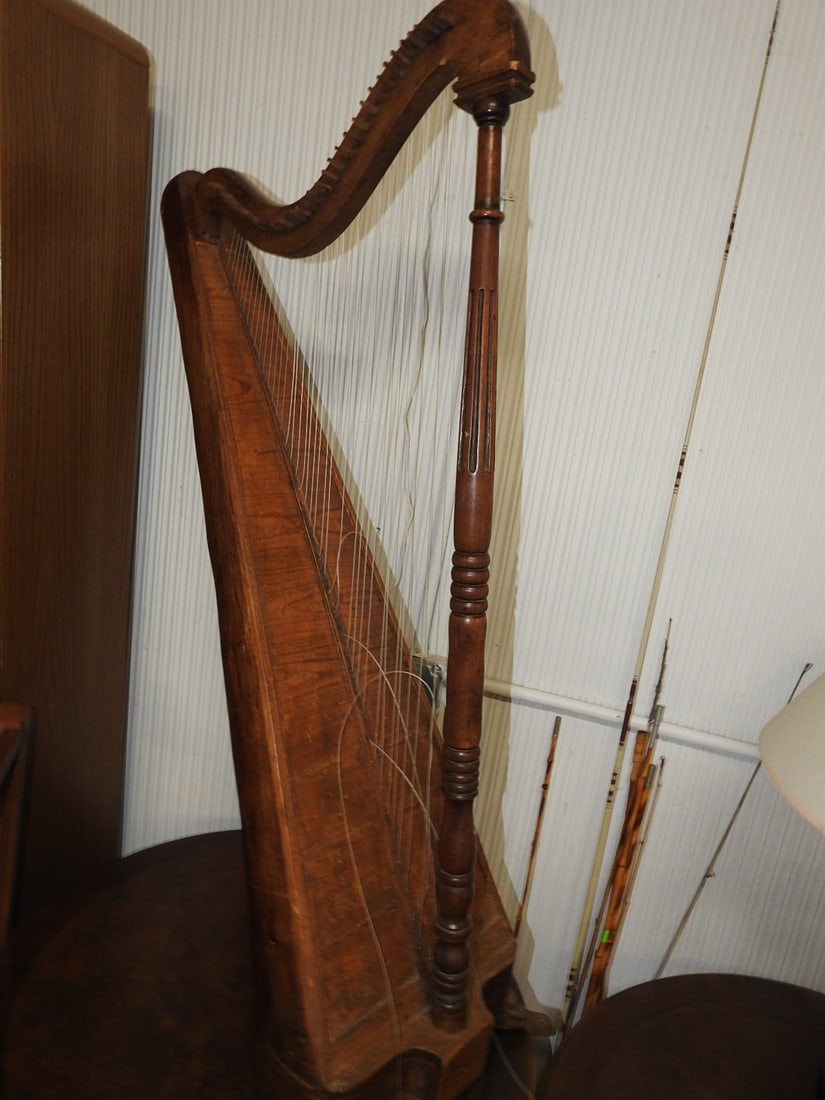 Antique Wooden Harp - 7