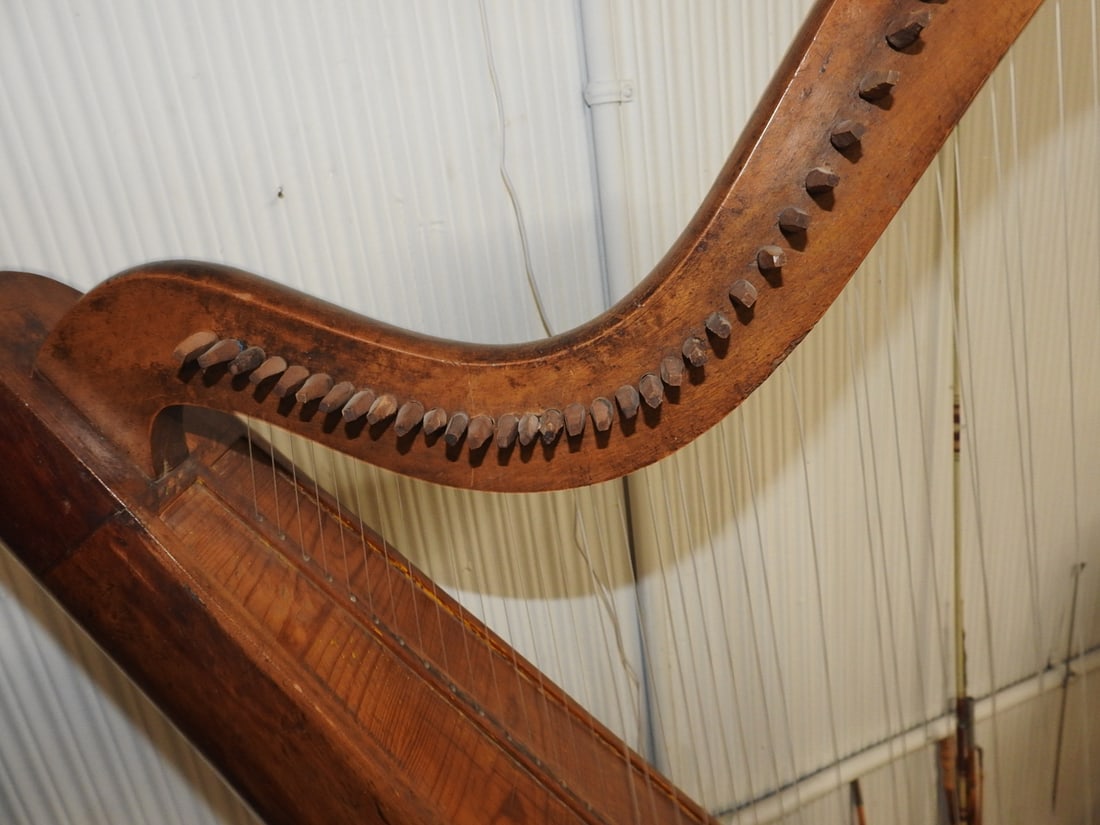 Antique Wooden Harp - 9