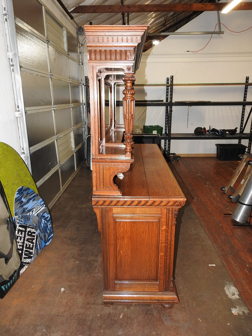Antique Victorian Renaisance Revival With Mirrored Hutch - 2