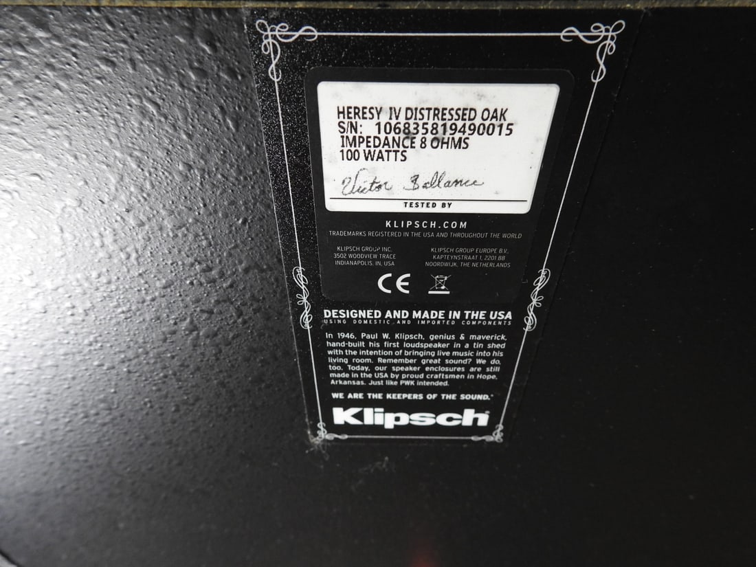 Klipsch Heresy IV Speakers Pair in Distressed Oak - 16