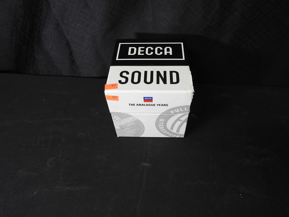Decca Sound: The Analogue Years 48-CD Box Set: Decca Sound: The Analogue Years CD box set with book. Includes 48 CDs and book; no duplicates noted. Approx. 5 H x 5 W x 5.5 D in.