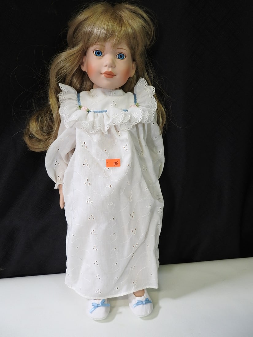 18 in. American Girl Blonde Doll in White Dress (1 of 8)