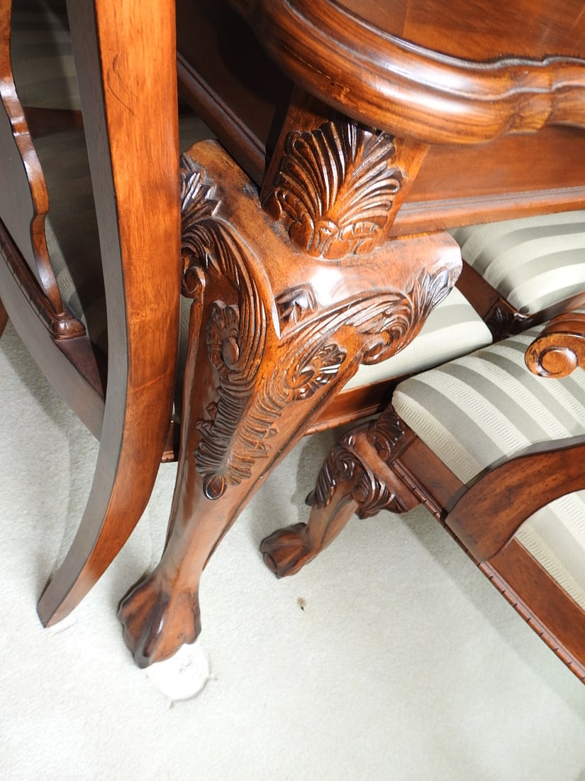 Vintage Baroque Style Dining Table with 10 Chairs - 5