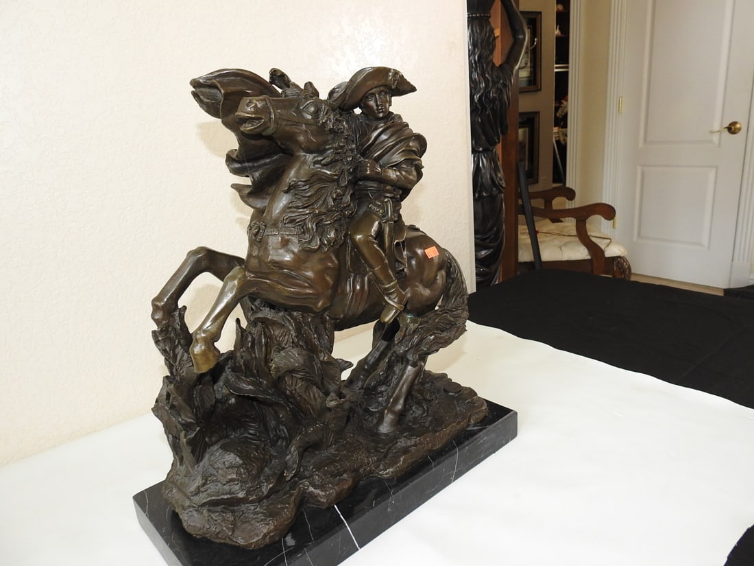 Bronze Napoleon Crossing the Alps Statue after Jacques-Louis David - 3