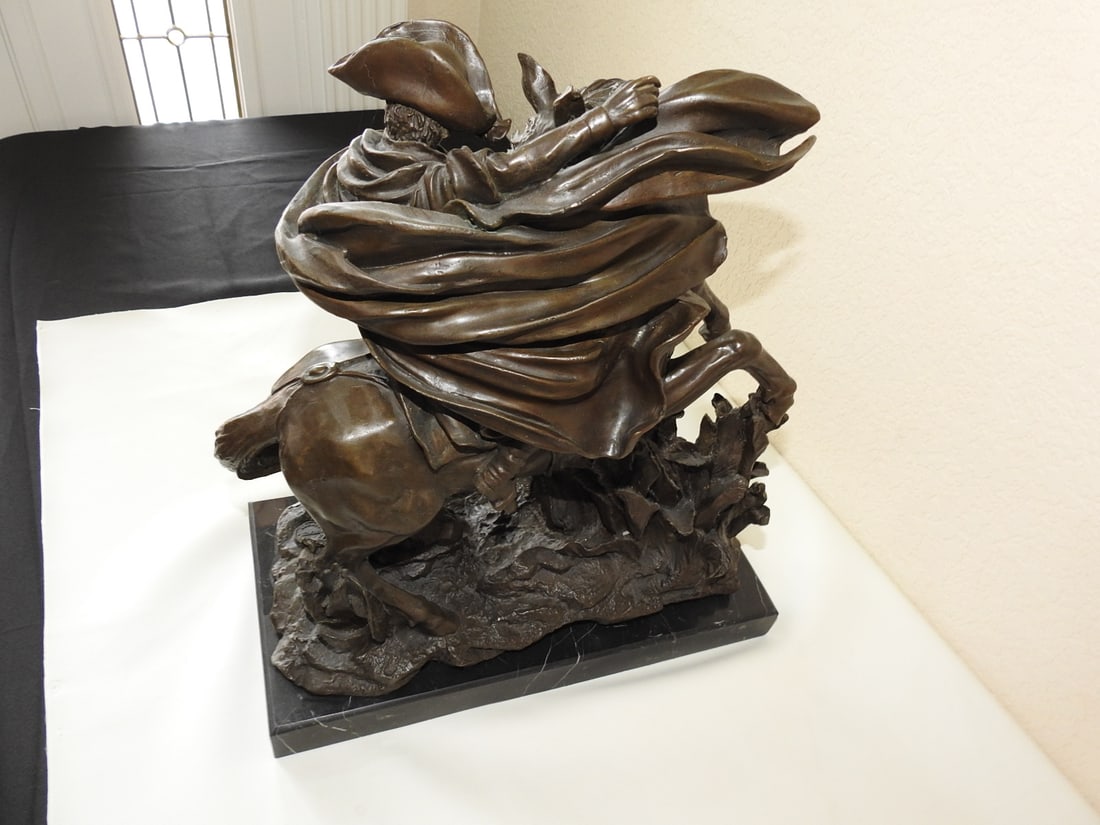 Bronze Napoleon Crossing the Alps Statue after Jacques-Louis David - 7