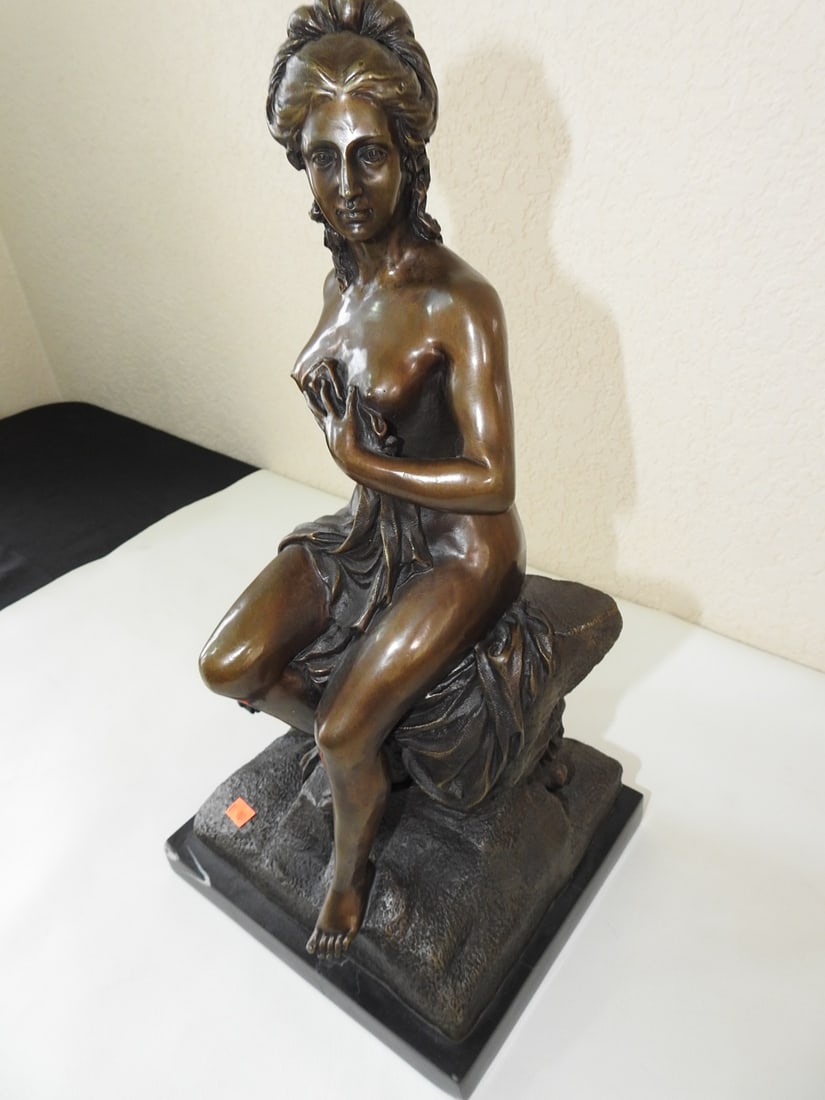 Bronze Amalthea Statue on Marble Base after Pierre Julien - 2