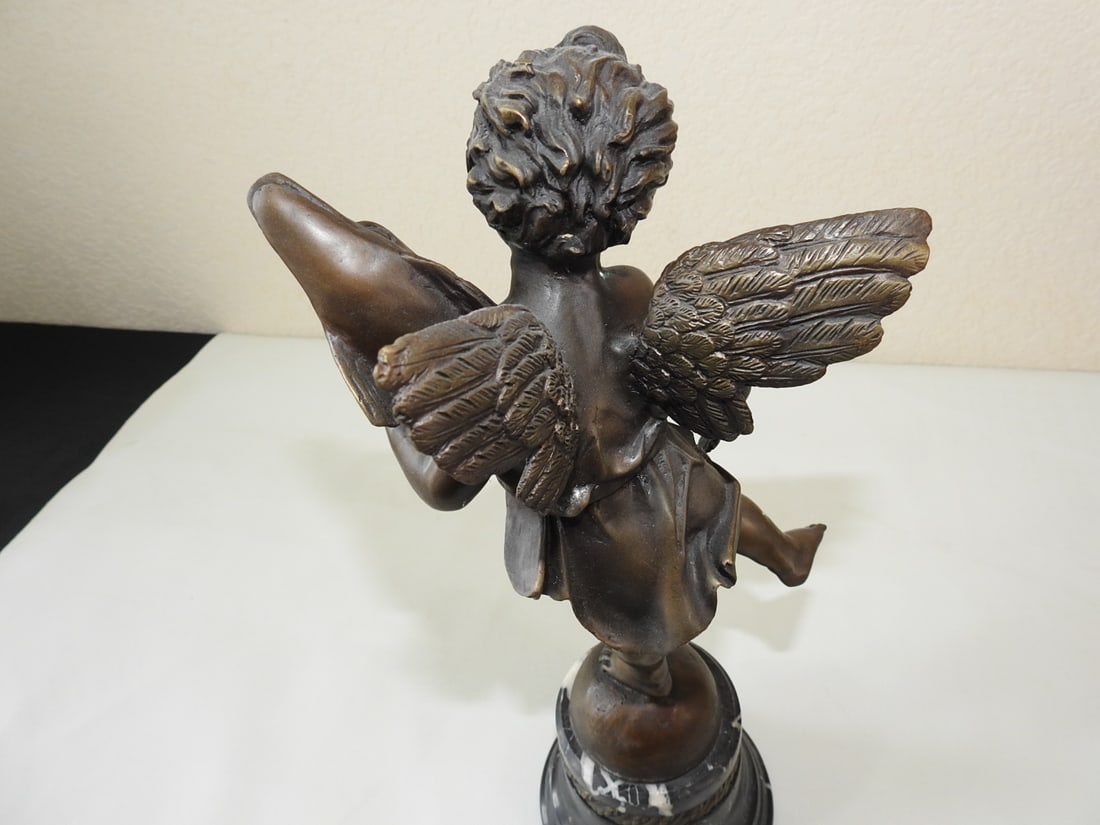 Bronze Cherub with Fish Statue after Andrea del Verrocchio - 6