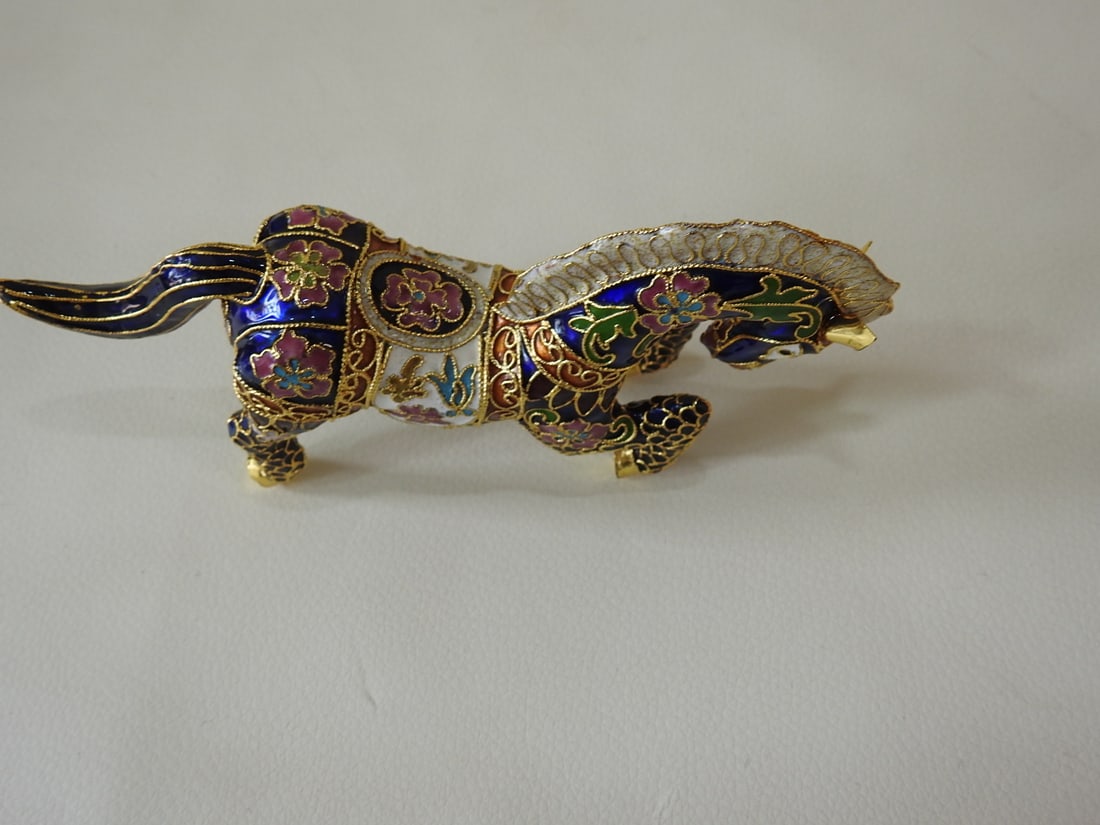 Chinese Cloisonne Horse Figurine - 3