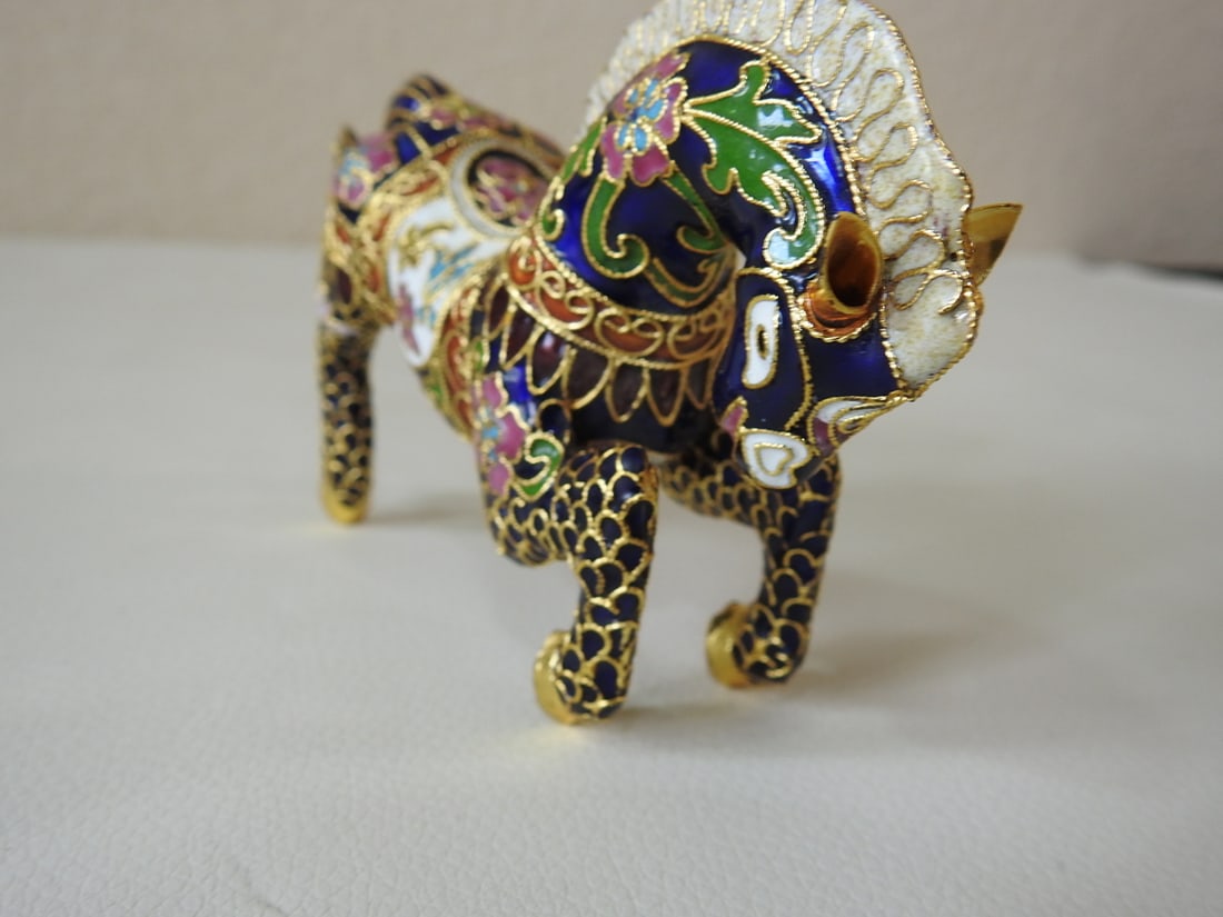 Chinese Cloisonne Horse Figurine - 4