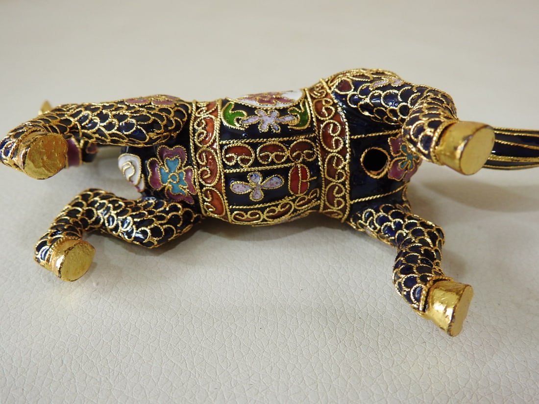 Chinese Cloisonne Horse Figurine - 5