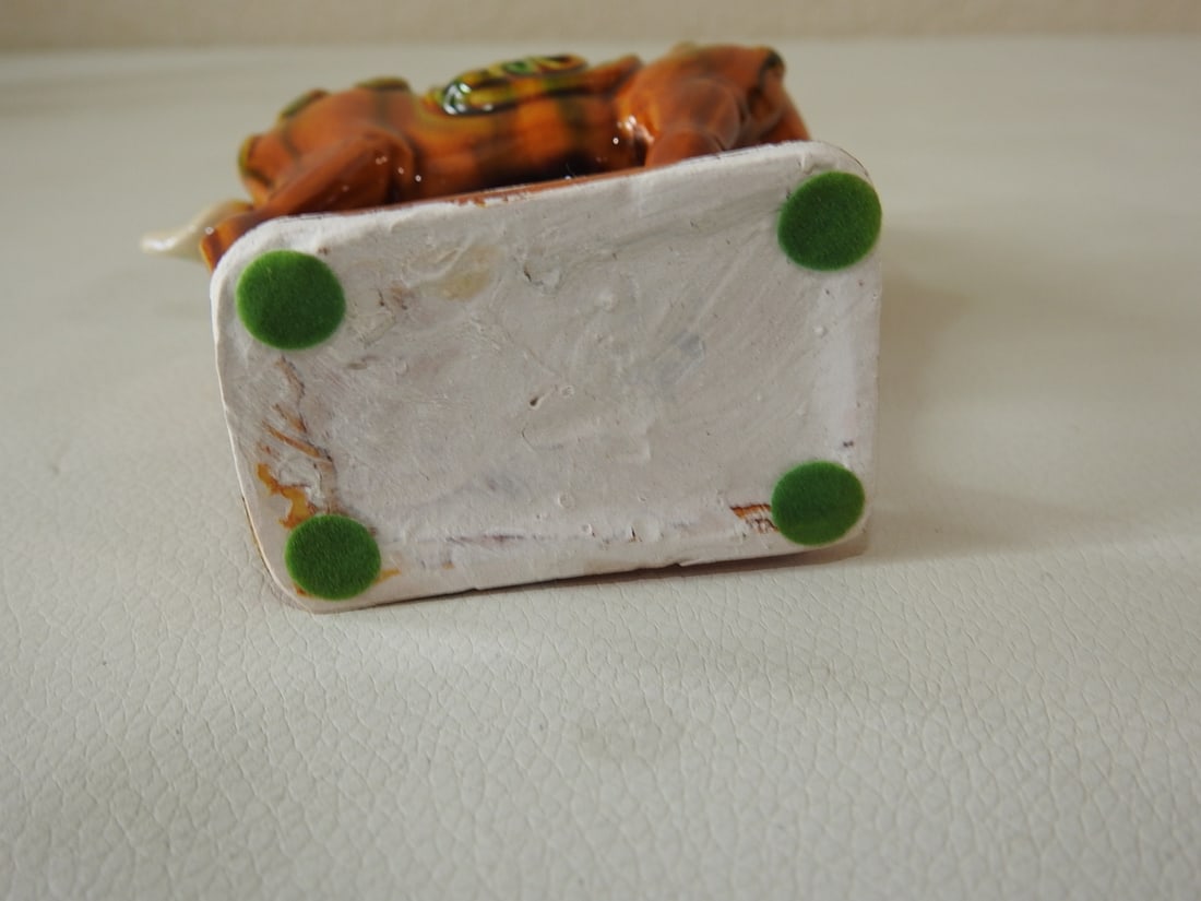 Majolica Style Tan Tang Horse Figurine - 5