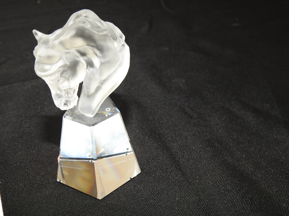 Baccarat Frosted Crystal Horse Head Bust - 2