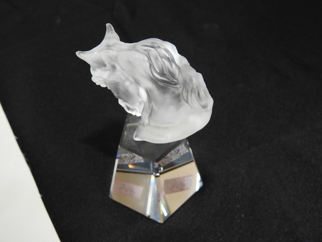 Baccarat Frosted Crystal Horse Head Bust - 3