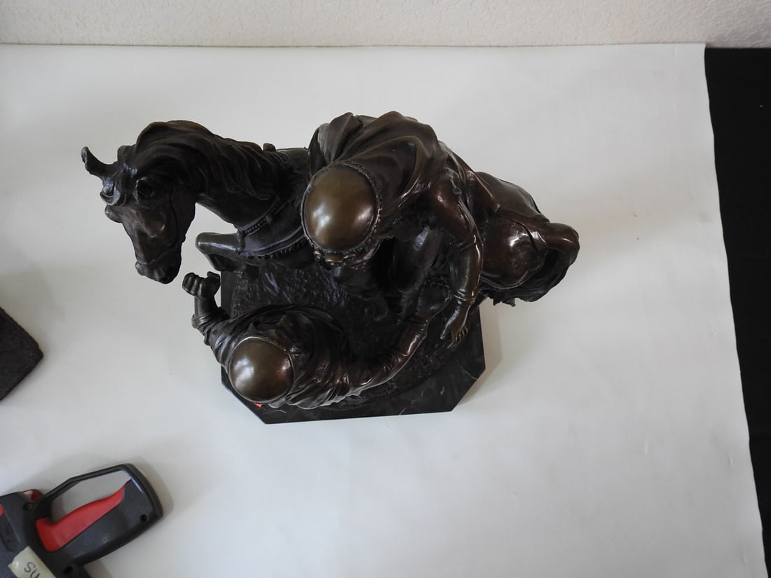 Bronze Arabian Man Assisting Woman Statue - 2