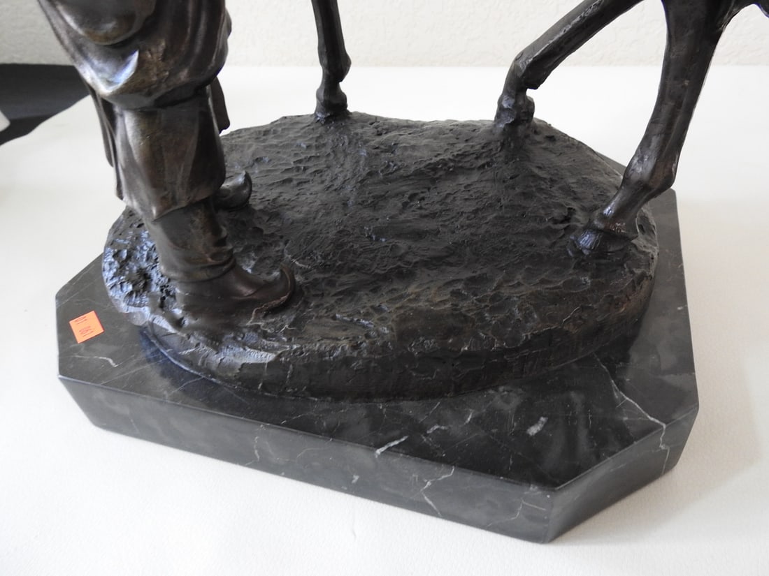 Bronze Arabian Man Assisting Woman Statue - 6