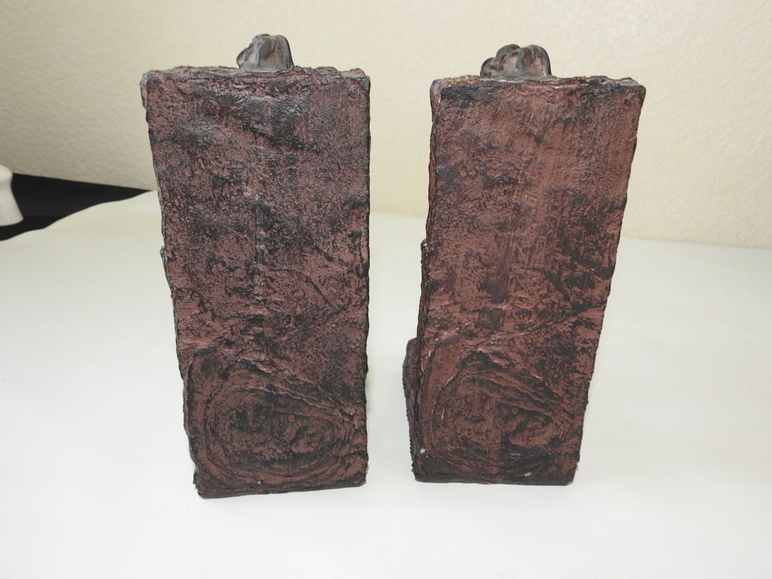 Faux Bronze Horse Head Bookends Pair - 6