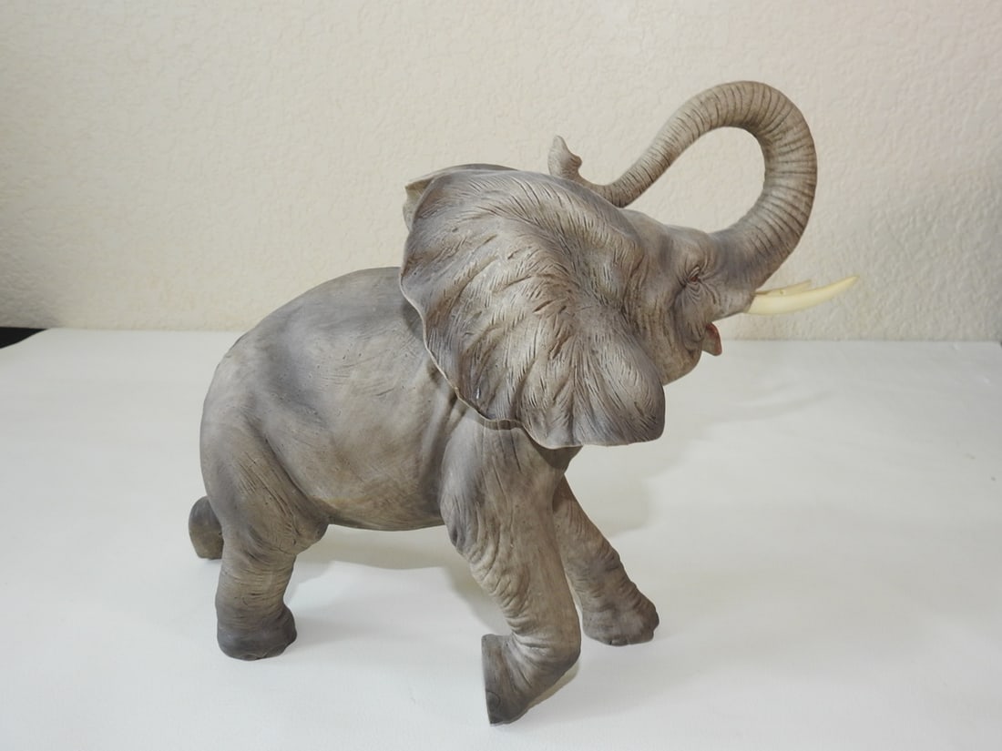 Andrea Porcelain Bisque Elephant Figurine #7837 - 3