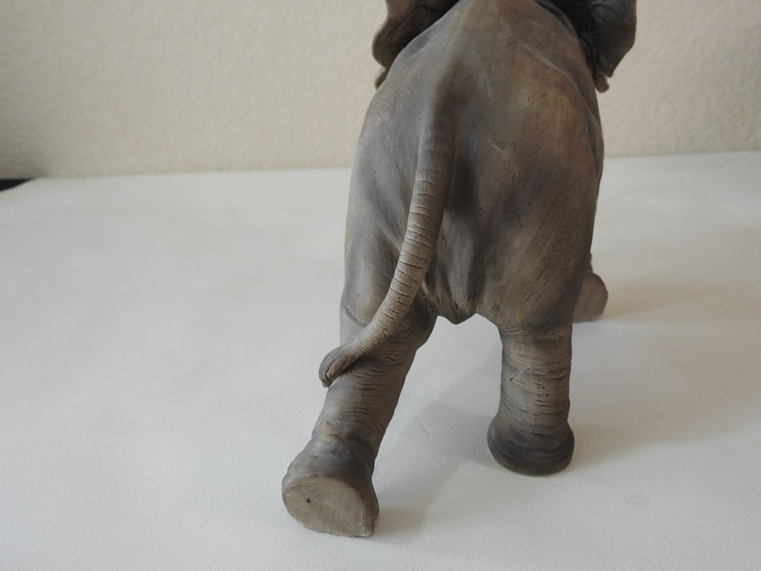 Andrea Porcelain Bisque Elephant Figurine #7837 - 4