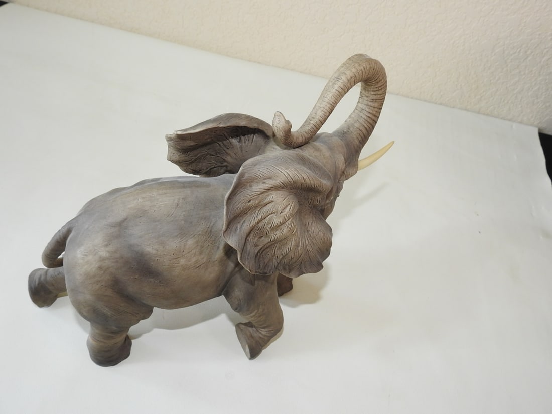 Andrea Porcelain Bisque Elephant Figurine #7837 - 6