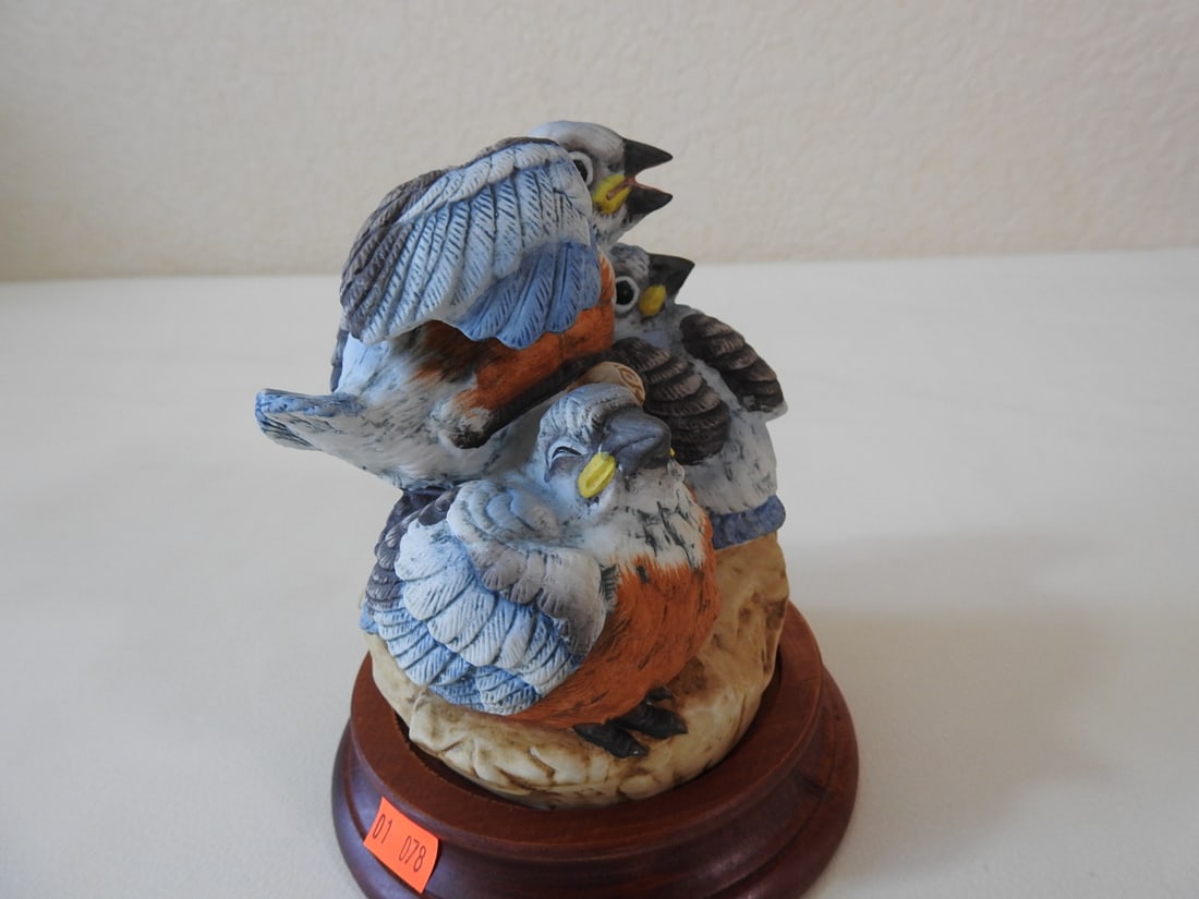 Andrea by Sadek Baby Blue Birds Porcelain Figurine #5803 - 3