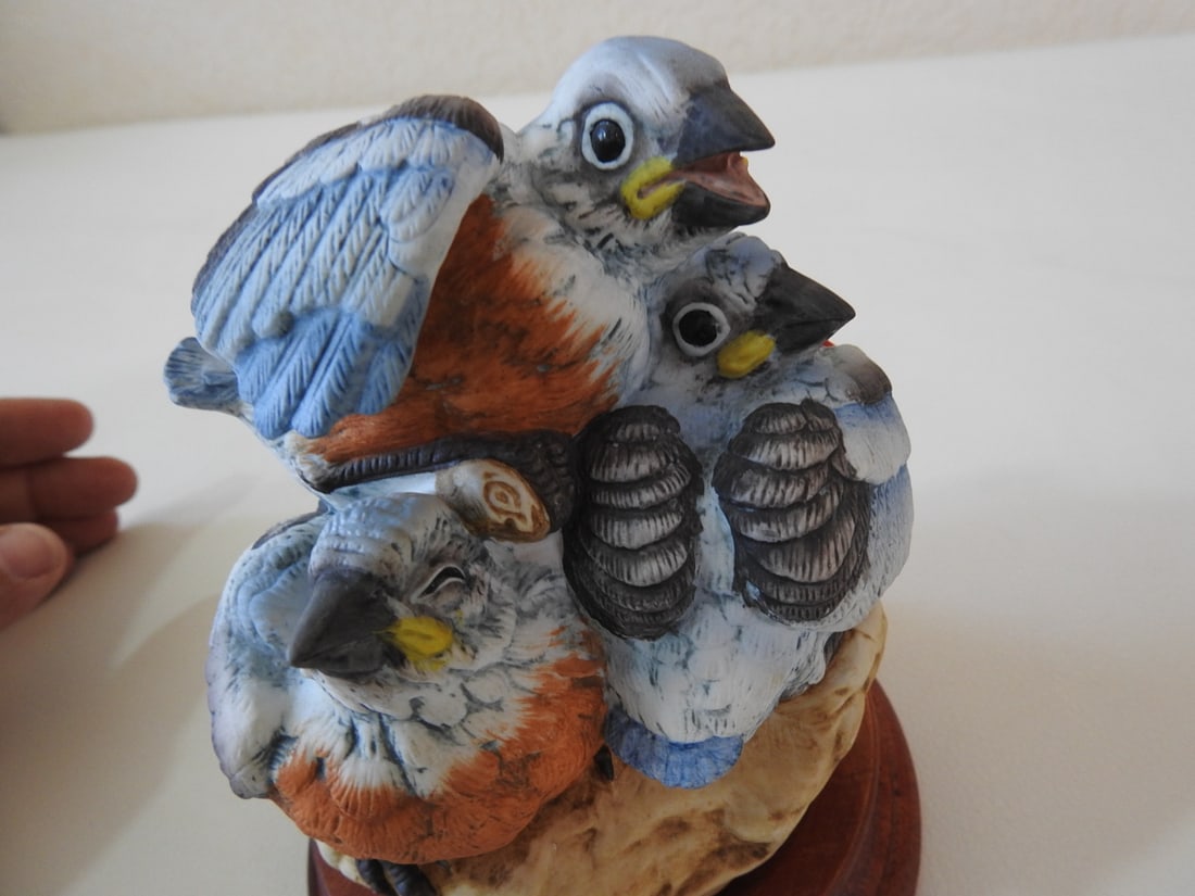 Andrea by Sadek Baby Blue Birds Porcelain Figurine #5803 - 4