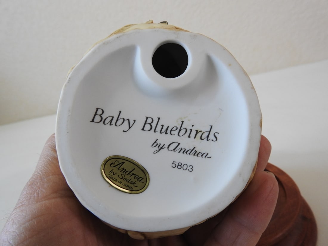 Andrea by Sadek Baby Blue Birds Porcelain Figurine #5803 - 5