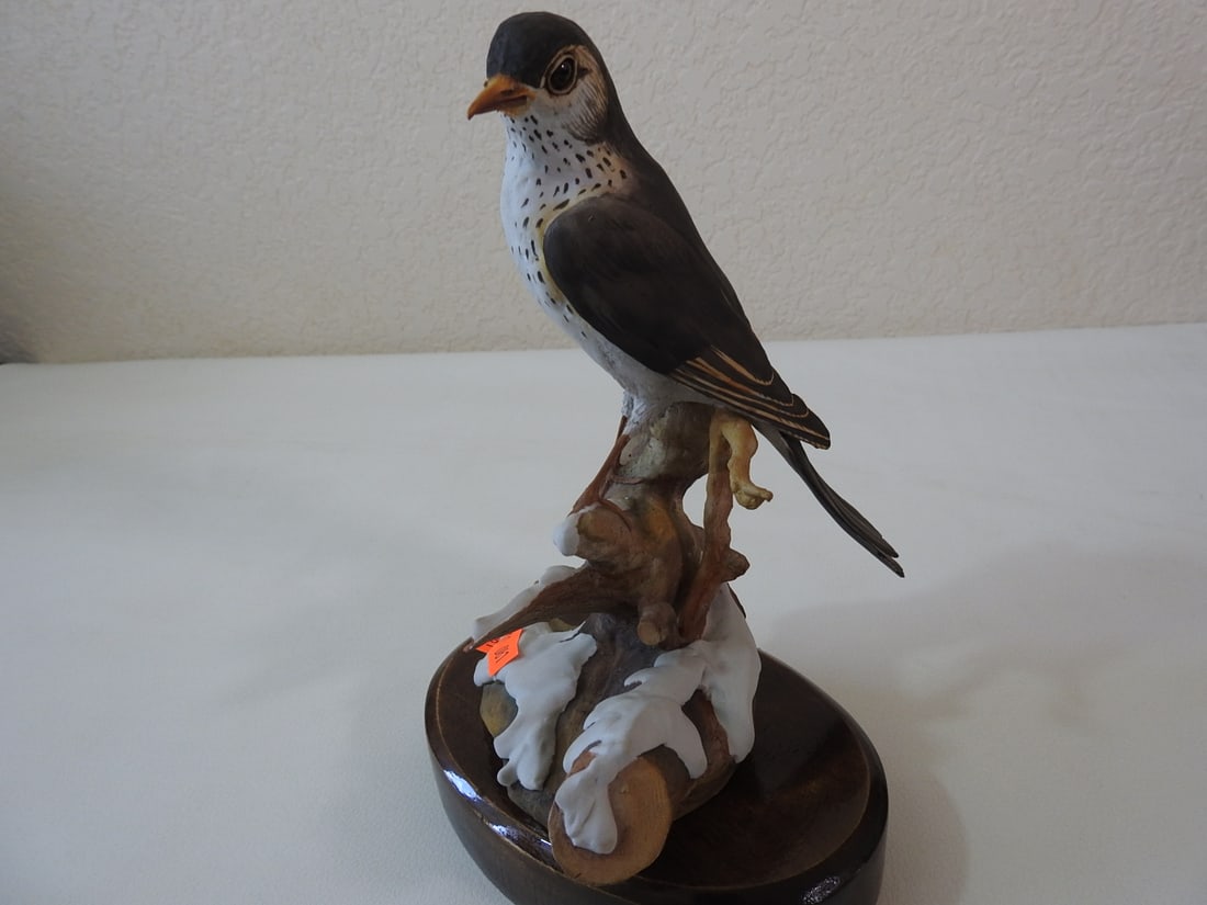 Anichini Italy Porcelain Wood Thrush Bird Figurine - 2