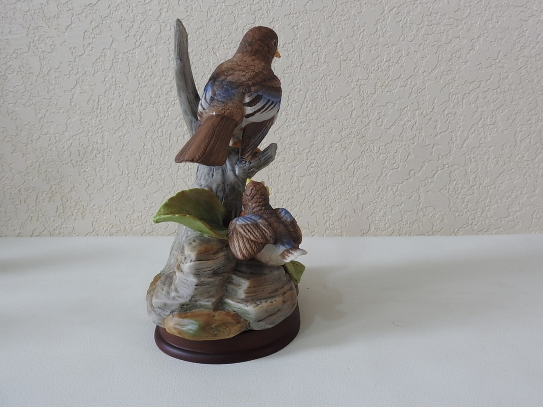 Vintage Porcelain Bird Figurine on Floral Base - 2
