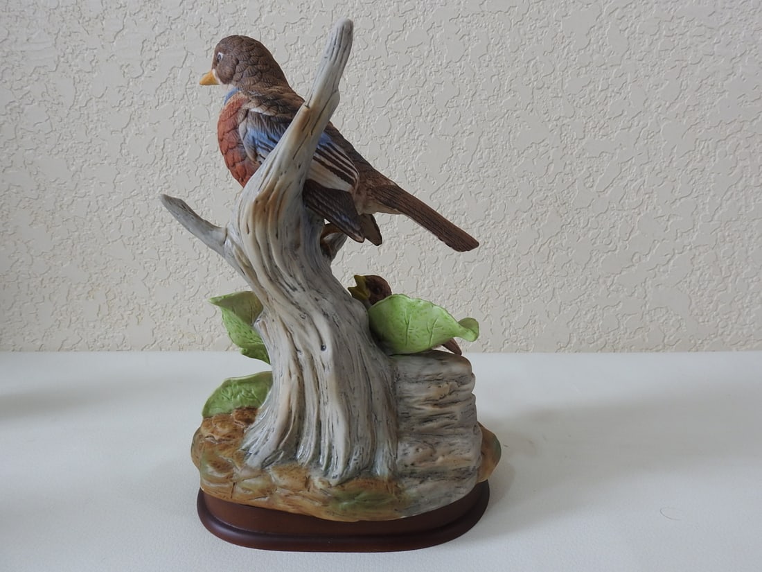 Vintage Porcelain Bird Figurine on Floral Base - 3