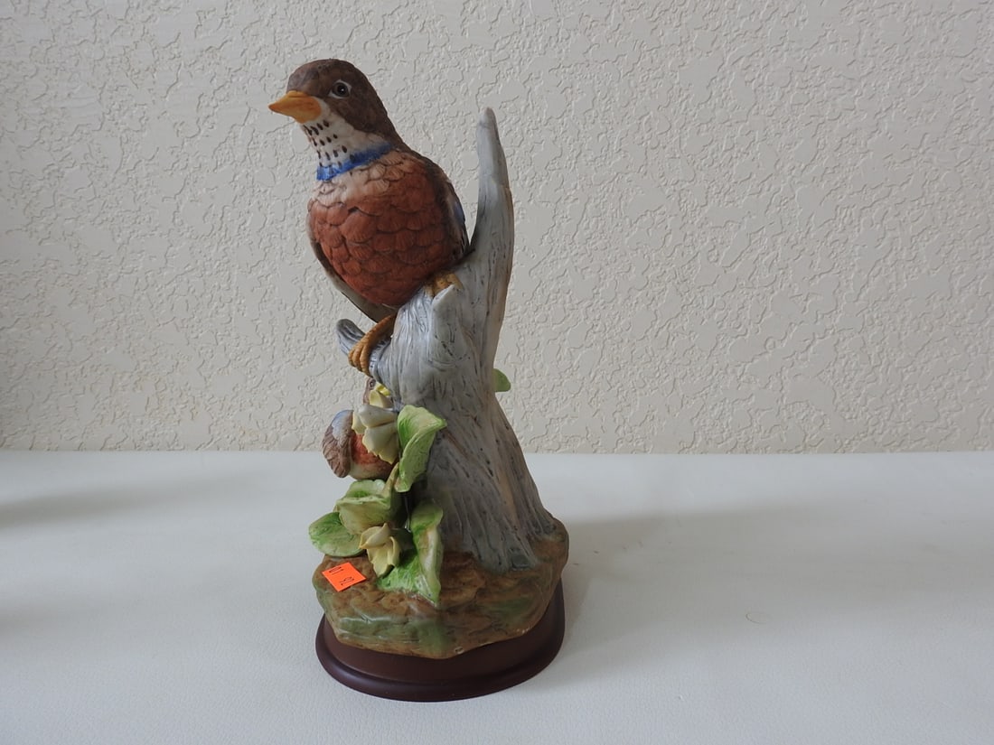 Vintage Porcelain Bird Figurine on Floral Base - 4