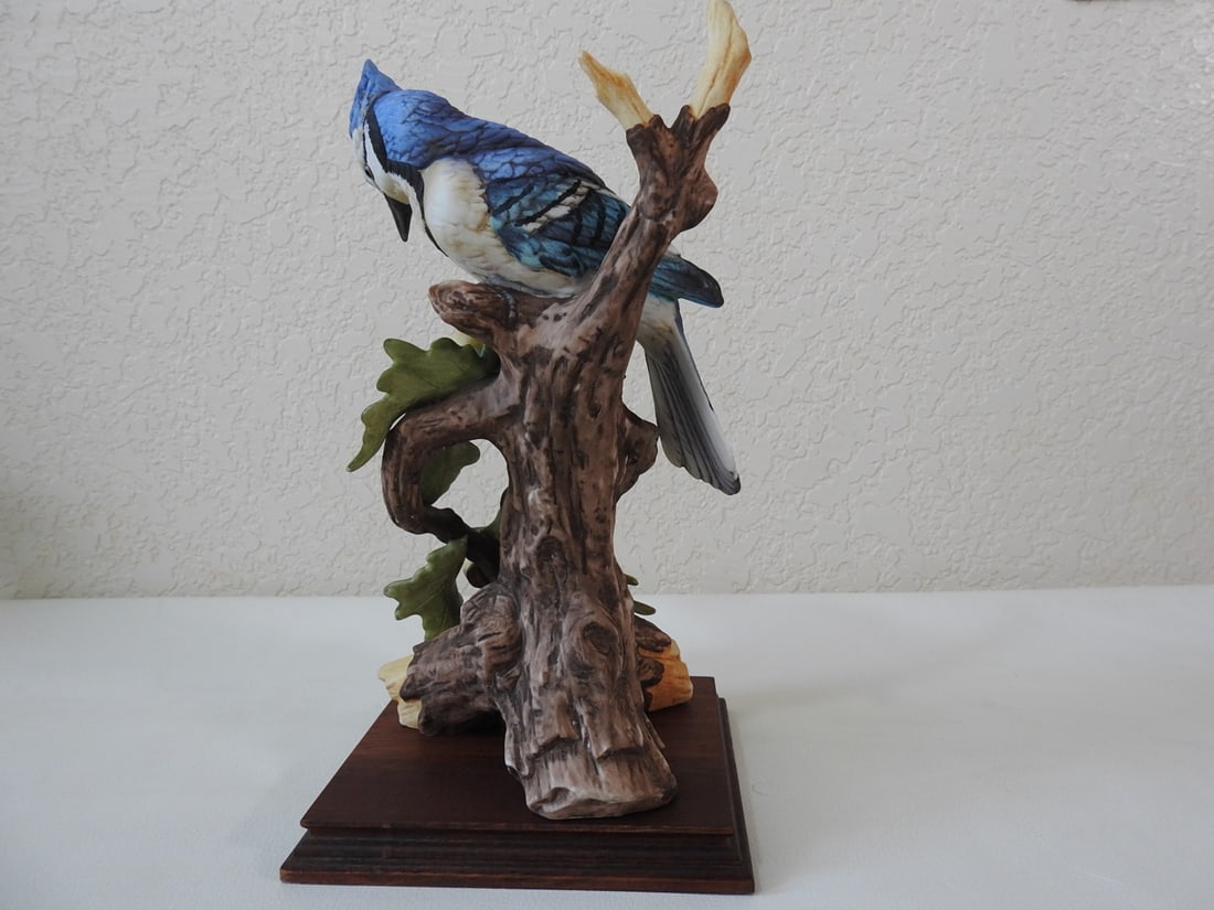 Andrea by Sadek Porcelain Blue Jay Figurine #8753 - 3