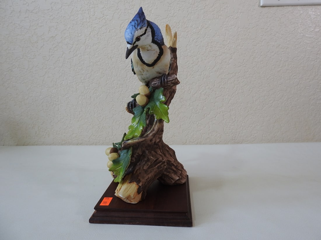 Andrea by Sadek Porcelain Blue Jay Figurine #8753 - 4