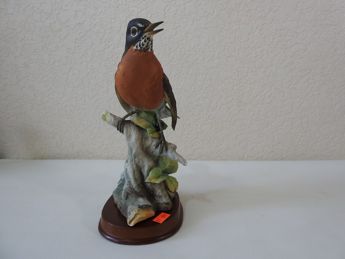 J. Tagliariol Porcelain Robin Bird Figurine - 2