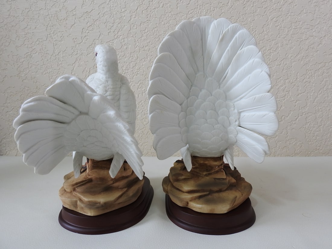 Ethan Allen Fantail Dove Porcelain Figurines Set of 2 - 3