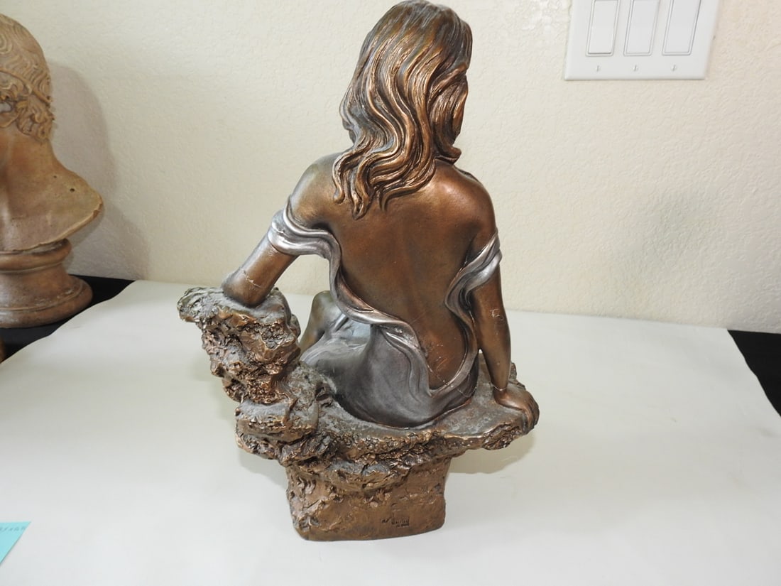Austin Sculpture 1980 Gilt Plaster Girl Statue - 6