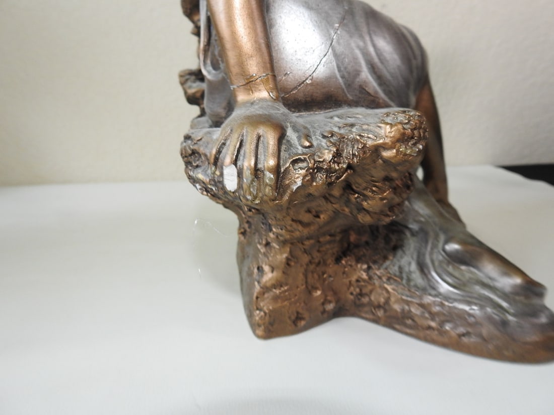 Austin Sculpture 1980 Gilt Plaster Girl Statue - 7
