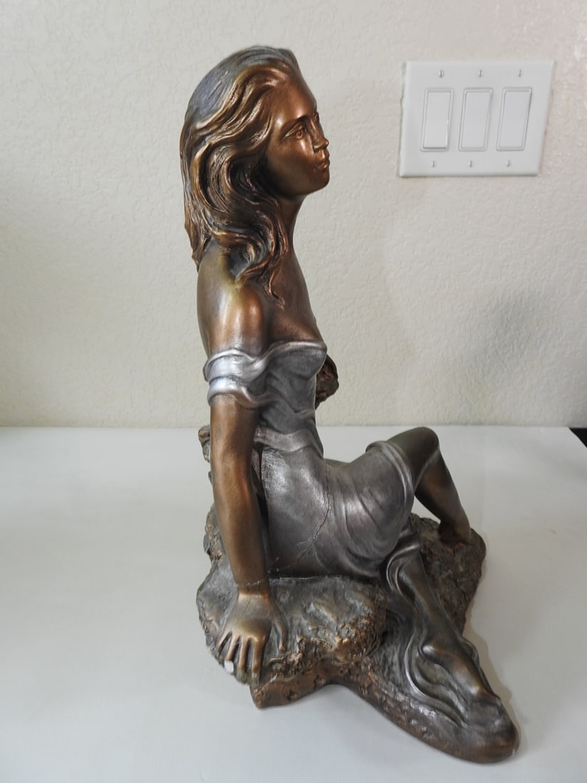 Austin Sculpture 1980 Gilt Plaster Girl Statue - 8