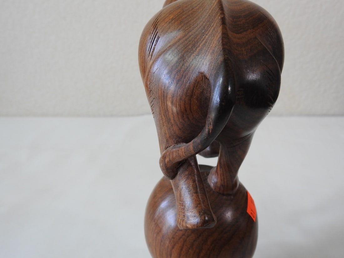 Carved Circus Elephant Figure - 6
