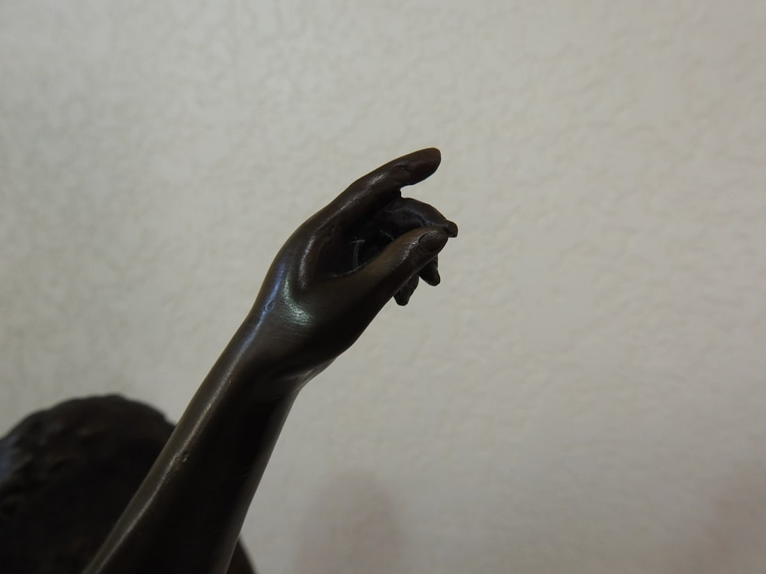 Large Solid Bronze Angel Statue Signed Francesco Mochi - 7