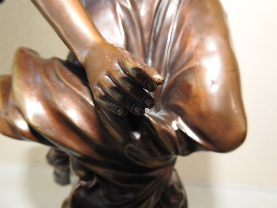 Large Solid Bronze Angel Statue Signed Francesco Mochi - 8
